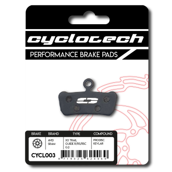 Avid XO Trail remblokken, organisch. Cyclotech Prodisc Kevlar.