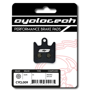 Hope X2 Remblokken organisch, Cyclotech Prodisc Kevlar.