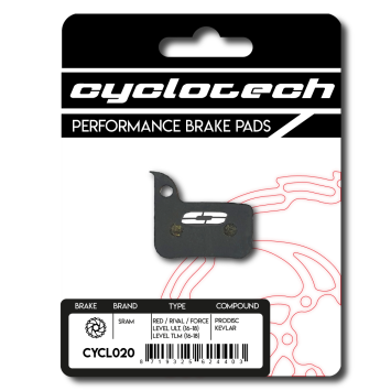 Sram Red - Rival - Force - Hydro - Level remblokken organisch, Cyclotech Prodisc Kevlar
