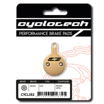 Tektro Lyra remblokken sintered, Cyclotech Prodisc Metal.